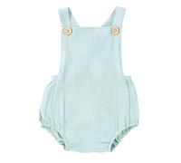 Maeau Newborn Baby Boys Girls Sleeveless Romper Unisex Infant Backless Strap Bodysuit One Piece Playsuit Jumpsuit Summer Clothing Outfit Light blu 18-24 months