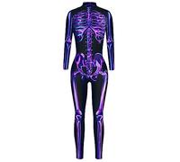 Maeau - Skeleton Jumpsuit for Women Halloween Costumes 3D Print Long Sleeve Jumpsuit Outfit