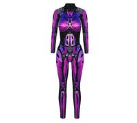 Maeau - Skeleton Jumpsuit for Women Halloween Costumes 3D Print Long Sleeve Jumpsuit Outfit