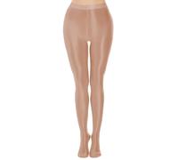 Maeau Women Oil Shiny Pantyhose Glossy Leggings Stockings Wet Look Pants Hold Up Stockings L Brown