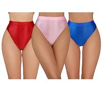 Maeau Women Shiny Oily Thong Panties Seamless Underwear Stretchy Briefs G-Strings Knickers Invisible Hipster Panties Ladies Lingerie M L XL XXL XXL