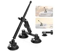 Maectech Triple Suction Cup 360 Camera Car Mount Kit for Insta360 X5 Tripod | 47" selfie stick for insta360 X5/X4 accessories,for gopro mount,for car racing travel vlog,for osmo action,road trip shooting