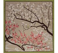Maeda Furoshiki Wrapping Cloth Plum Blossoms and Birdies Motif Japanese Fabric 50cm