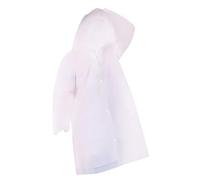 Mädchen Regenjacke Jungen EVA Regenschutz Wiederverwendbar Leichter Regencape mit Kapuze Ärmeln Wasserdichte Klar Regenmantel für Wandern Camping Reisen (White, 4-14 Years)