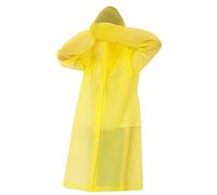 Mädchen Regenjacke Jungen EVA Regenschutz Wiederverwendbar Leichter Regencape mit Kapuze Ärmeln Wasserdichte Klar Regenmantel für Wandern Camping Reisen (Yellow, 4-14 Years)