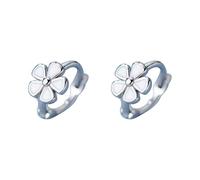 Mädchenohrringe Gold Sterling Silver Plated Floral Flower Butterfly Small Gold Huggie Hoop Earrings Elegant Dainty Trendy Stuff Kawaii Cute Little Hoop Earrings Tree Rose Kristallohrringe Aus (WH2, A)
