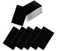MaehSab 100 Pcs Blank Metal Business Cards, Aluminum Business Card DIY Gift, VIP Card DIY Black (86 x 54mm)