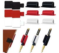 MaehSab 12 Pcs Pen Holder Set, 6 Pcs Silicone Adhesive Pen Holder with 6 Self-Adhesive Notebook Pen Loop Holder, Single Pen Holder Clip for Office Desk Teacher Bulletin Board (Multicolour)