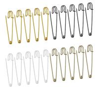 MaehSab 20 Pcs Large Safety Pins 4inch/100mm, Heavy Duty Steel Spring Lock Pins for Sewing, Crafts, Laundry (Gold, Silver, Black, Bronze)