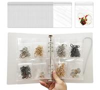 MaehSab Jewelry Storage Book with 100 Pcs Zipper Lock Bag, Anti Oxidation Transparent Jewelry Display Organizer Book Album, Portable Holder Book for Earring, Necklace, Rings (Enhanced Large Size)