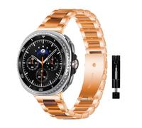 MaEiol Strap for Samsung Galaxy Watch 8 40 mm 44 mm / Samsung Galaxy Watch 8 Classic 46 mm, Resin Bracelet Resin Stainless Steel Metal Bracelets Replacement Strap Watch Strap for Men Women - Rose Gold