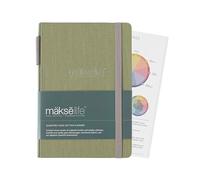 MäksēLife Undated Quarterly Planner - A5 Goal Setting Planner & Personal Journal for Mindful Living, Weekly and Monthly Goal Setting with Habit Tracker & Reflections, Green