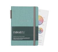 MäksēLife Undated Quarterly Planner - A5 Goal Setting Planner & Personal Journal for Mindful Living, Weekly and Monthly Goal Setting with Habit Tracker & Reflections, Teal