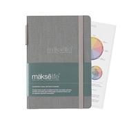 MäksēLife Undated Quarterly Planner - A5 Goal Setting Planner & Personal Journal for Mindful Living, Weekly and Monthly Goal Setting with Habit Tracker & Reflections, Gray