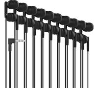 Maeline Bulk Earbuds 10 Pack Stereo Headphones Ideal for K-12-College Classrooms, Library, Travel, Gym, Museum, 3.5mm Plug, Tangle-Free Wired Earbuds for Phone, Tablet, Computer, Laptop, Jet Black