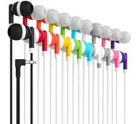 Maeline Bulk Earbuds with 3.5 mm Headphone Plug - 20 Pack Wholesale Bundle - Multi Color