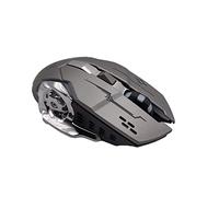 Maeloveenjoy Gaming Mouse 2400DPI high performance 7 color RGB LED lights High precision aiming 3 adjustable DPI 6 button USB Wireless Optical PC laptop compatible (Metal gray)