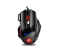 Maeloveenjoy gaming Mouse high performance 7 color RGB LED lights High precision aiming 4 adjustable DPI 7 button USB cable Optical PC laptop compatible (Black)