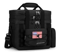 Maelstrom Tactical Lunch Box, 23 L Insulated Lunch Bag for Men, Expandable Double Deck Lunch Cooler Bag,Large Leakproof Soft Lunch Tote with Detachable MOLLE Bags, for Adult Women Work,Picnic,Black