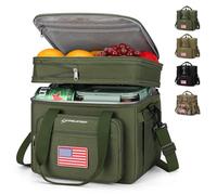 Maelstrom Tactical Lunch Box for Men, 23L Insulated Lunch Bag, Expandable Double Deck Cooler Bag, Lightweight Leakproof Tote Bag with Side Tissue Pocket, Suit for Men and Women, Army Green
