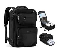 Maelstrom Travel Backpack for Men Women, 35L Carry on Backpack for Traveling on Airplane,with Belt Bag&Shoe Compartment,Waterproof Laptop Backpack fit 17”Laptop-Pure Black,Large