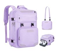Maelstrom Travel Backpack for Women Men,25L Laptop Backpack Fits 17-Inch Laptop,Waterproof Carry On Backpack for Airplanes with Detachable Crossbody Bag&Shoe Compartment,Purple