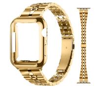 maenwvo Thin Metal Bands Compatible with Apple Watch Band 40mm 38mm 41mm 42mm 44mm 45mm, Stainless Steel Chain Bracelet for Women iWatch Series 9 8 7 6 5 4 3 2 1 SE, gold, Series 10 42mm