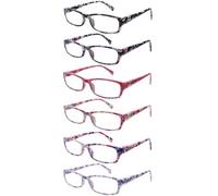 MAEOWN 5 Pack Reading Glasses for Women, Blue Light Blocking Computer Glasses for Women, Relieve Blurred Vision and Dry Eyes, Anti-UV (6 Pack, Mix C1, 3.50, X)