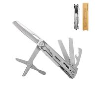 Maerd P3 9in1 Hard Stainless Steel Multitool, Foldable Self-Locking Multi-Tool Pocket Knife with Belt Clip, First Aid Scissors, Saw, Escape Hammer, Bottle Opener, Sickle, EDC Multitool Emergency…