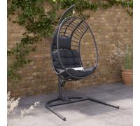 Maeria Dark Grey Metal Hanging Egg Chair