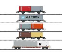 Märklin 47680 Container Car Set 5 Pieces DB Ep.IV HO 1:87 NEW
