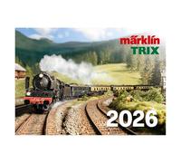 Märklin/Trix 19726 Wall Calendar 2026-24 Railway Motifs - Gauge Z, H0, 1 & Minitrix - Spiral Bound, 49 x 34 cm - Collector's Calendar for Model Railway Fans