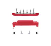 Maernz Bus Bar Power Distribution Block 12V 250A, 6 x 1/4" (M6) Posts, 12-Volt Automotive Marine Battery Terminal Block with Cover - Negative & Positive Connections（Red