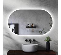 MAERTS-E 700x1200mm Oval Bathroom Mirror with LED Light, Bluetooth Speakers & Demister | LED Bathroom Mirror with Dimmable 3 Light Colors | Wall Switch & Touch Sensor | Auto Shut-Off