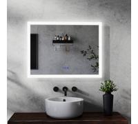 Maerts-E Bathroom Led Mirror With Bluetooth Speaker 800 X 600 mm 3 Colour Dimmable Lighting Meomory Anti-Fog Touch/wall Switch Control