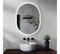 Maerts-E Oval Led Bluetooth Bathroom Mirror 600X1000mm 3 Colour Dimmable Lights Memory Demister Touch/wall Switch Control