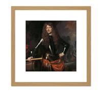 Maes Cornelis Evertsen Lieutenant-Admiral Zealand 8X8 Inch Square Wooden Framed Wall Art Print Picture with Mount Artery8 Light Oak One Size