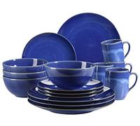MÄSER 931546 Ossia Mediterranean Vintage 16 Piece Crockery Set for 4 People in Dark Blue Ceramic