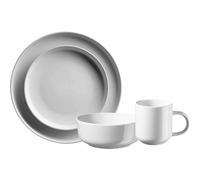 MÄSER Alenia 16-Piece Tableware Set White Gray Dishwasher Safe