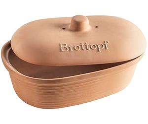 MÄSER Bread Bin - Oval Ceramic Bread Pot - 6L Capacity - Brown Unglazed Clay - Breathable - Ventilated Lid