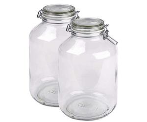 Mäser, Gothika Series, 2 x 4.8 Litres Large Storage Glasses with Swing Top, Gherkin Clip Top Glass Jars