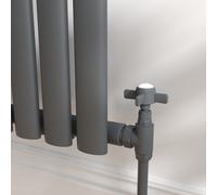 Maesta Anthracite Gray Traditional Manual Angled Radiator Valves (pair)