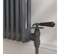 Maesta Anthracite Gray Traditional Manual Angled Radiator Valves With Lockshield