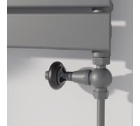 Maesta Anthracite Gray Traditional TRV Straight Thermostatic Radiator Valves With Lockshield