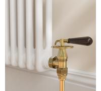 Maesta Antique Brass Traditional Manual Angled Radiator Valves With Lockshield