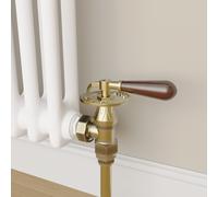 Maesta Antique Brass Traditional Manual Angled Radiator Valves With Lockshield