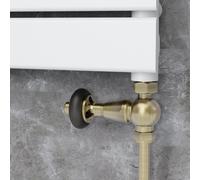 Maesta Antique Brass Traditional TRV Straight Thermostatic Radiator Valves With Lockshield