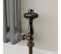 Maesta Black Nickel Traditional TRV Angled Thermostatic Radiator Valves With Lockshield