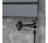 Maesta Black Nickel Traditional TRV Straight Thermostatic Radiator Valves With Lockshield