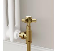 Maesta Brushed Brass Traditional Manual Angled Radiator Valves (pair)